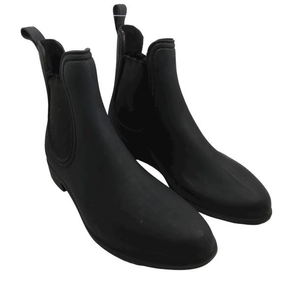 Jeffrey Campbell Rain Booties Size 9 Black Slip On Elastic Sides - Picture 1 of 9